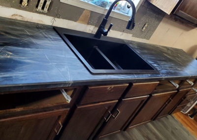 Black epoxy kitchen sink