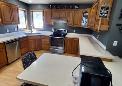 Kitchen and dining area before