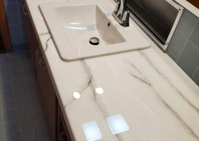 Marble like epoxy bathroom sink after